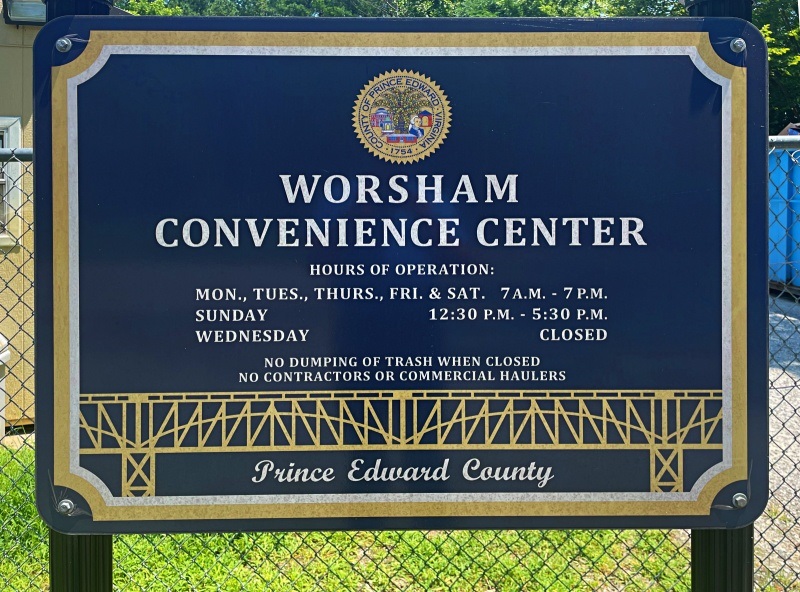 Worsham Convenience Site Sign